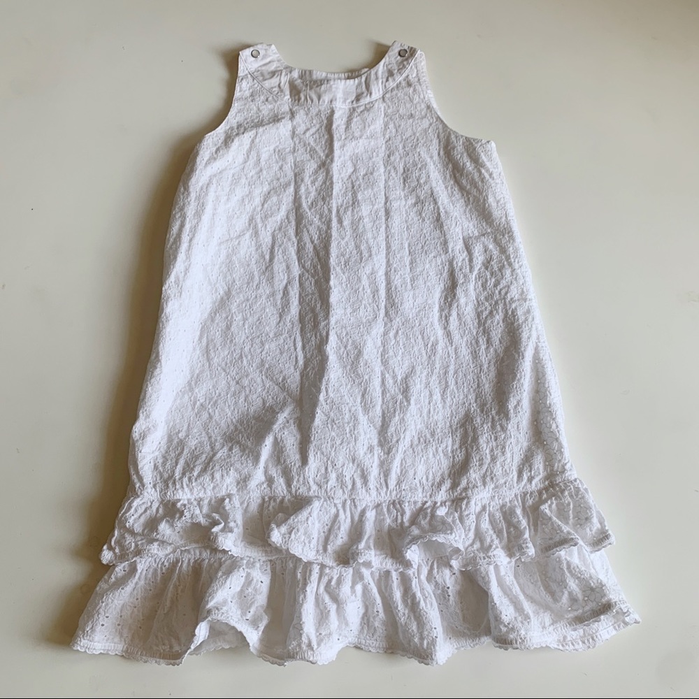 Hanna Andersson White Tank Eyelet Lace Dress 150